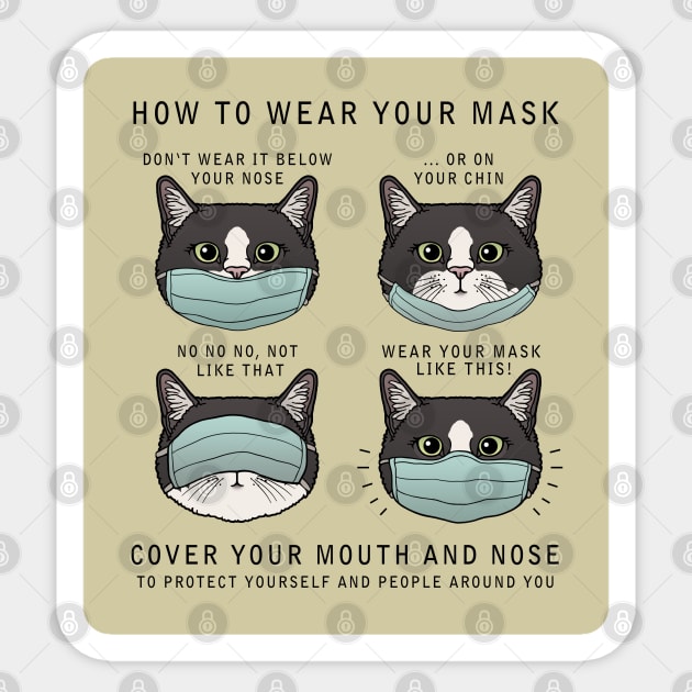 How to wear your mask 2 Sticker by tiina menzel